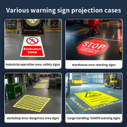 Industrial warning and safety caution signs projection lamp