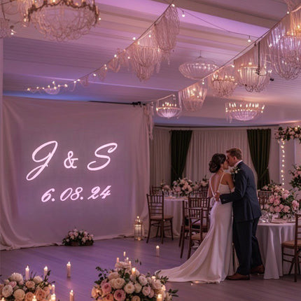 Custom wedding monogram event gobo lights